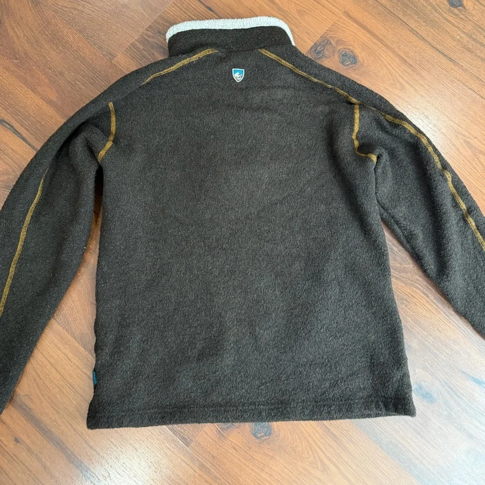 Kuhl Alfpaca Fleece Quarter Zip Pullover Sweater Jacket Womens Size M Brown - Picture 6 of 7